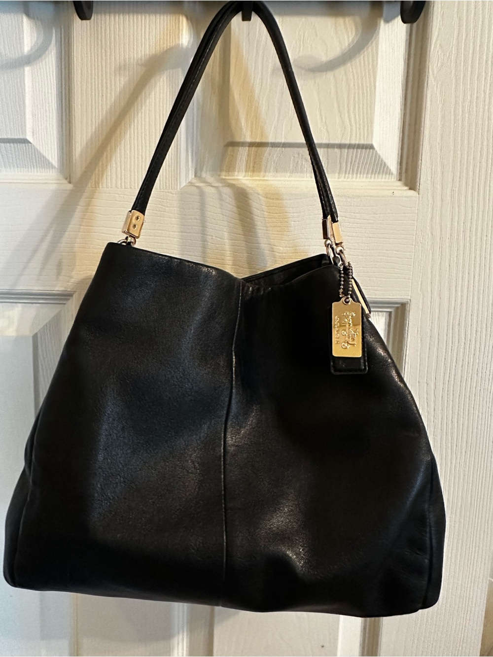 Coach Madison Phoebe Black Leather Shoulder Bag